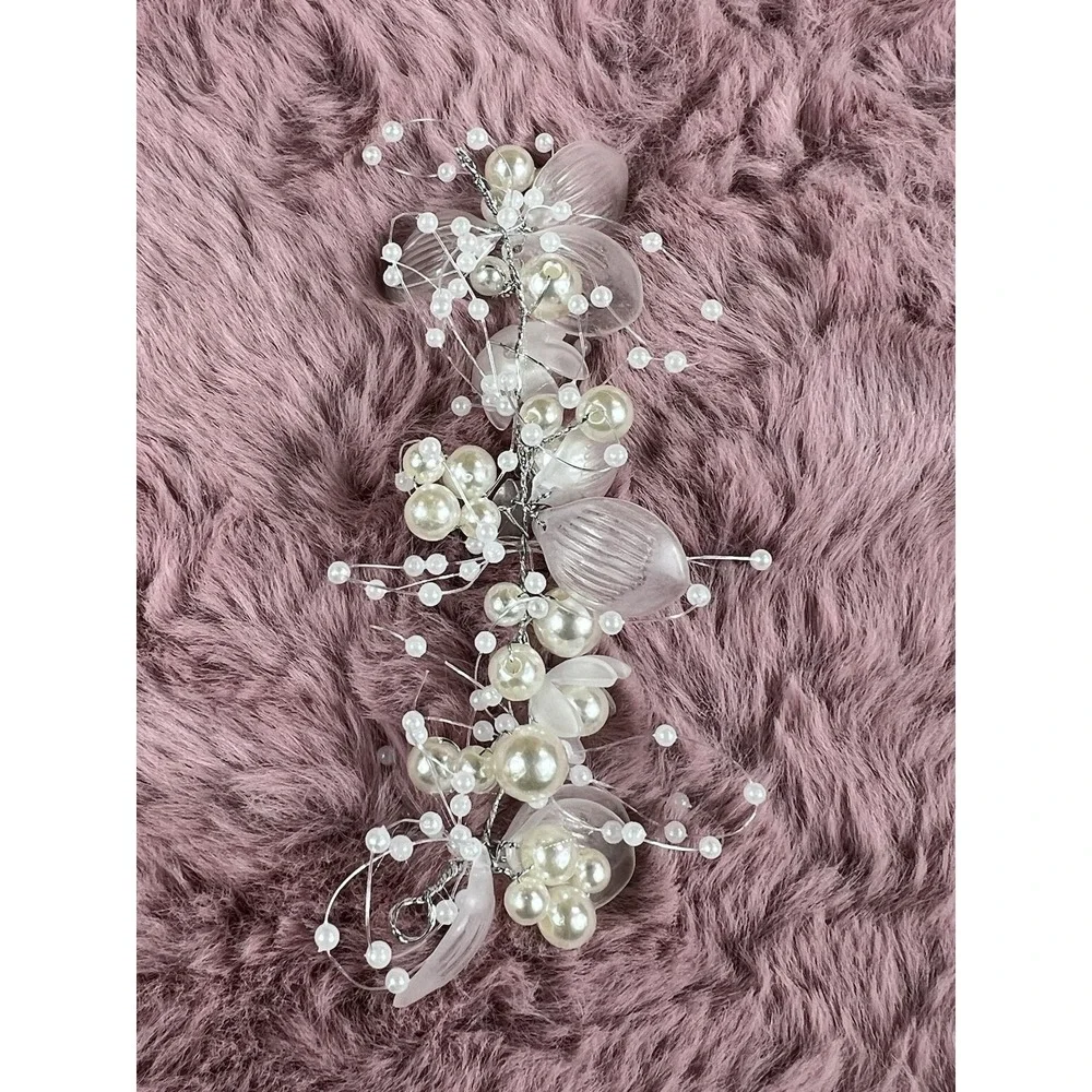 Flowers Girl Hair Accessories 2 Pcs Crystal Pearls  Headband Bridal Wedding Hair